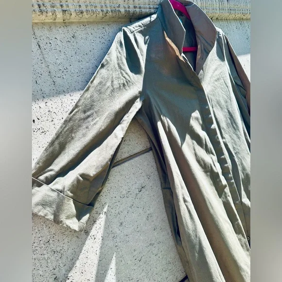 TUCKERNUCK ✨ Khaki Brown/Olive Charlie Shirt Dress ✨ 3/4 Sleeves ✨ Size M - Picture 4 of 14